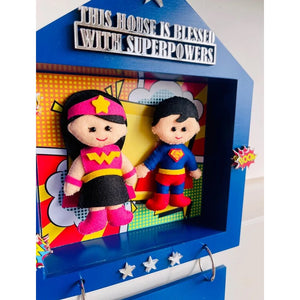 Little Surprise Box Power Brother & Sister Personalised Name Plaque -