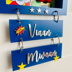 Little Surprise Box Power brothers Personalised Name Plaque -
