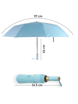 Little Surprise Box Premium 3 fold Auto Closure umbrella for Adults - LSB - UM - 3F - BLU - GOLD