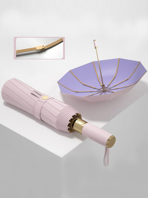 Little Surprise Box Premium 3 fold Auto Closure umbrella for Adults - LSB - UM - 3F - CRM - GOLD