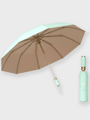 Little Surprise Box Premium 3 fold Auto Closure umbrella for Adults - LSB - UM - 3F - PURP - GOLD