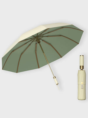 Little Surprise Box Premium 3 fold Auto Closure umbrella for Adults - LSB - UM - 3F - OLIVE - GOLD