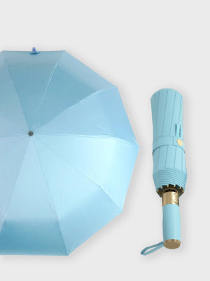 Little Surprise Box Premium 3 fold Auto Closure umbrella for Adults - LSB - UM - 3F - MINT - GOLD