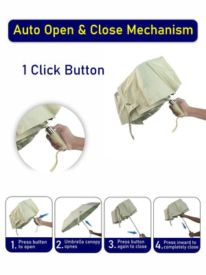 Little Surprise Box Premium 3 fold Auto Closure umbrella for Adults - LSB - UM - 3F - CRM - GOLD