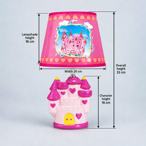 Little Surprise Box, Princess ceramic Castle side Bed Table Lamp, Kids Room Decor - Pink Room Decor