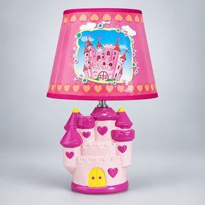 Little Surprise Box, Princess ceramic Castle side Bed Table Lamp, Kids Room Decor - Pink Room Decor