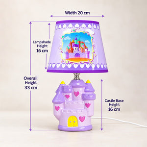 Little Surprise Box, Princess ceramic Castle side Bed Table Lamp, Kids Room Decor - Purple Room Decor