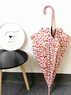 Little Surprise Box, Printed Big size Umbrella for Adults - LSB - UM - PNKBRWN - LEAF