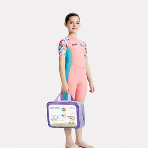 Little Surprise Box Printed Kids Swimwear Set with Cap & Washbag (UPF 50+) - 3 - 4 Years Kids Swimwear