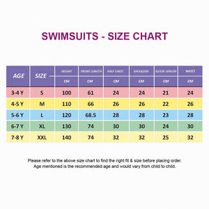 Little Surprise Box Printed Kids Swimwear Set with Cap & Washbag (UPF 50+) - 3 - 4 Years Kids Swimwear