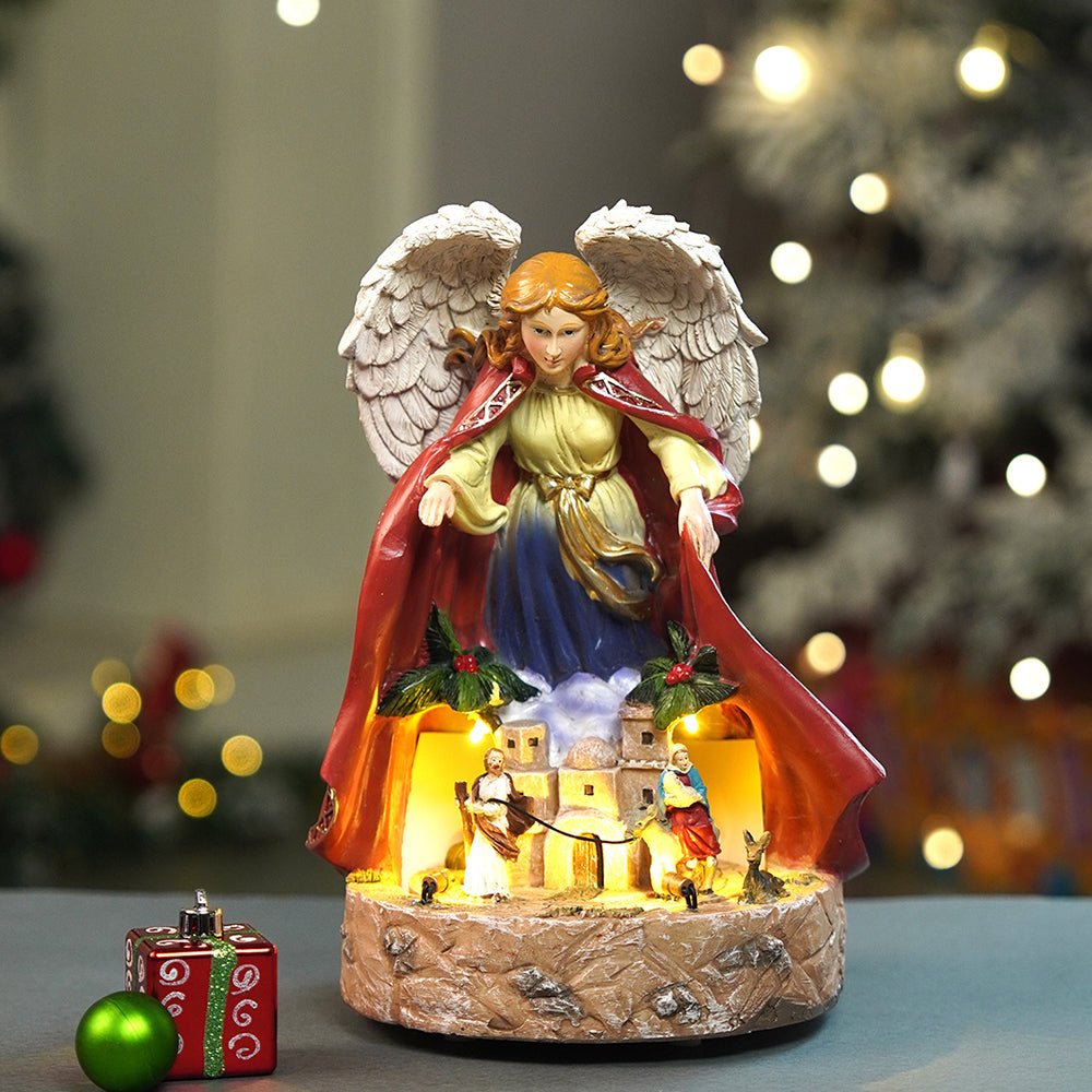 Little Surprise Box Protective Angel Rotating , Musical and Lit Nativity Set for Christmas Decoration & Décor - Christmas Decor