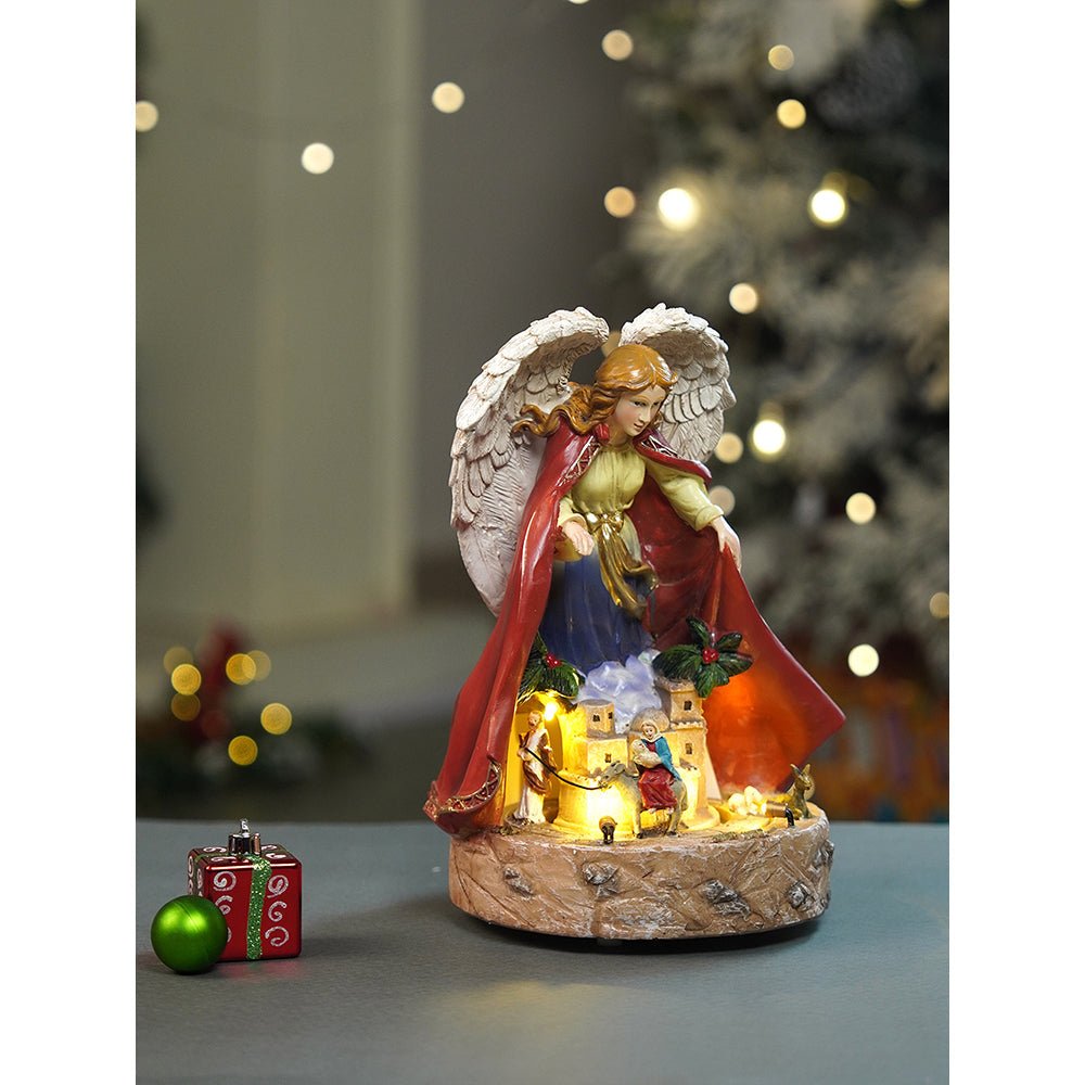 Little Surprise Box Protective Angel Rotating , Musical and Lit Nativity Set for Christmas Decoration & Décor - Christmas Decor