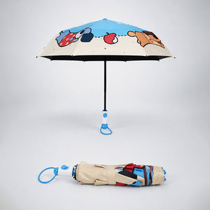 Little Surprise Box Puppy 3 Fold Umbrella | The Mom Store - Blue Umbrella