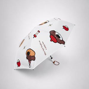 Little Surprise Box Puppy 3 Fold Umbrella | The Mom Store - White Umbrella