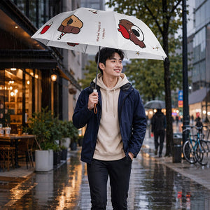 Little Surprise Box Puppy 3 Fold Umbrella | The Mom Store - White Umbrella