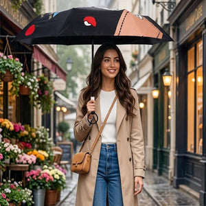 Little Surprise Box Puppy 3 Fold Umbrella | The Mom Store - Black Umbrella