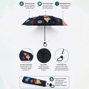Little Surprise Box Puppy 3 Fold Umbrella | The Mom Store - Black Umbrella