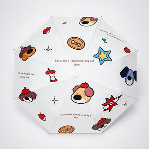 Little Surprise Box Puppy 3 Fold Umbrella | The Mom Store - White Umbrella