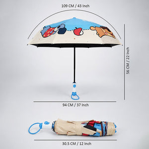 Little Surprise Box Puppy 3 Fold Umbrella | The Mom Store - Blue Umbrella