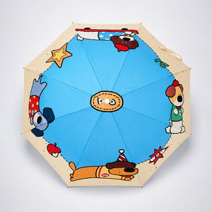 Little Surprise Box Puppy 3 Fold Umbrella | The Mom Store - Blue Umbrella