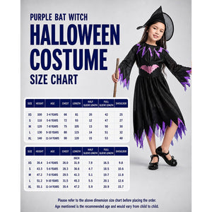 Little Surprise Box Purple Bat Witch Kids Halloween Costume - L Halloween