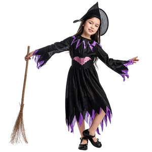 Little Surprise Box Purple Bat Witch Kids Halloween Costume - L Halloween