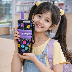 Little Surprise Box Purple Smiley Stainless Steel Tumbler 550ml - Water Bottle