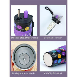 Little Surprise Box Purple Smiley Stainless Steel Tumbler 550ml - Water Bottle