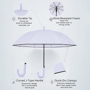 Little Surprise Box Purple Solid Border Umbrella | The Mom Store - Monsoon Wear