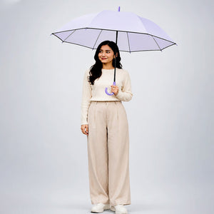 Little Surprise Box Purple Solid Border Umbrella | The Mom Store - Monsoon Wear