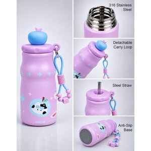 Little Surprise Box Purple Stars Stainless Steel Water Bottle with Infuser | The Mom Store - Pink Water Bottle