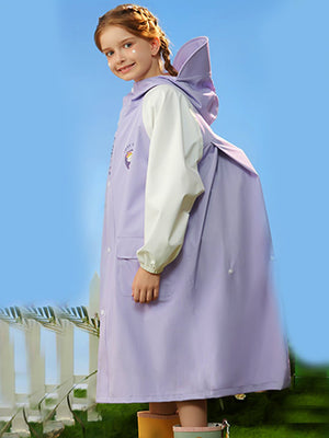 Little Surprise Box, Purple Uni Cap Style knee length Raincoat for Kids & Teens - LSB - RC - PURPL - CAP - XL