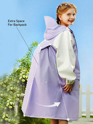Little Surprise Box, Purple Uni Cap Style knee length Raincoat for Kids & Teens - LSB - RC - PURPL - CAP - XL