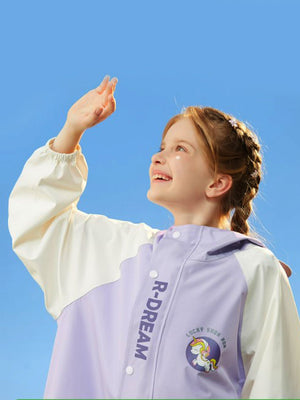 Little Surprise Box, Purple Uni Cap Style knee length Raincoat for Kids & Teens - LSB - RC - PURPL - CAP - XL