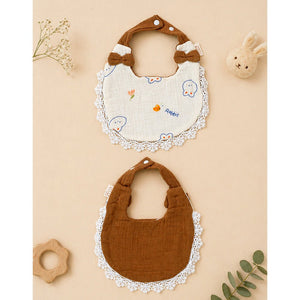 Little Surprise Box Rabbit Bib Set 2PCS | The Mom Store - Bedding