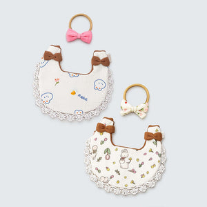 Little Surprise Box Rabbit Bib Set 2PCS | The Mom Store - Bedding