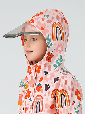 Little Surprise Box, Rainy Garden theme Knee length Raincoat for Kids - LSB - RC - RAINYGARDN - S
