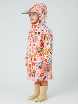 Little Surprise Box, Rainy Garden theme Knee length Raincoat for Kids - LSB - RC - RAINYGARDN - S