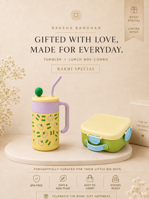 Little Surprise Box Rakhi Tumbler Lunch Combo - Rakhi Combo