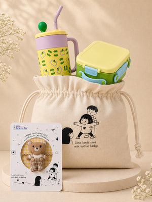 Little Surprise Box Rakhi Tumbler Lunch Combo - Rakhi Combo