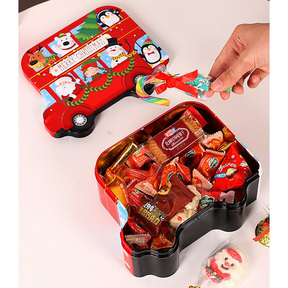 Little Surprise Box Red Bus Tin Gift Box for Christmas Gift Packaging - Christmas Decor