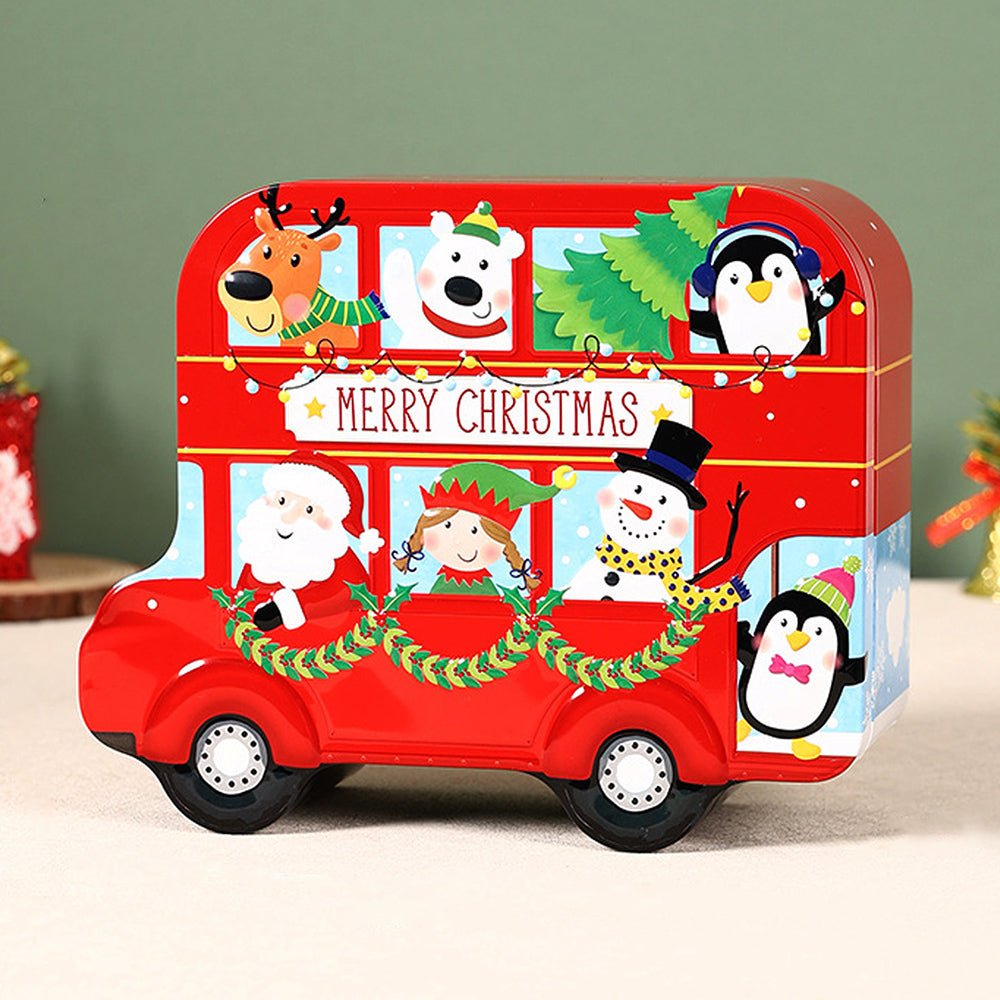 Little Surprise Box Red Bus Tin Gift Box for Christmas Gift Packaging - Christmas Decor