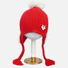 Little Surprise Box Red Butterfly Knitted Soft Woolen Winter Cap With Tie - LSB - WCAP - REDBUTRFLY