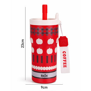 Little Surprise Box Red Checks Apple Tumbler & Water Bottle 560ml - Water Bottle