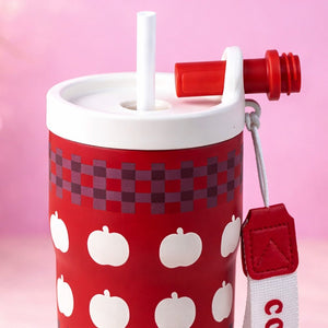 Little Surprise Box Red Checks Apple Tumbler & Water Bottle 560ml - Water Bottle