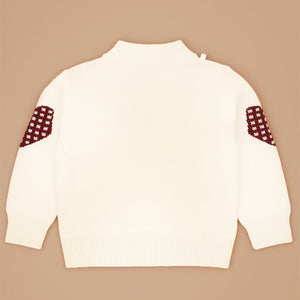 Little Surprise Box Red checks Heart Cardigan with Muffler, Christmas Winter Sweatshirt for Kids - 4 - 5 Years Christmas Sweater