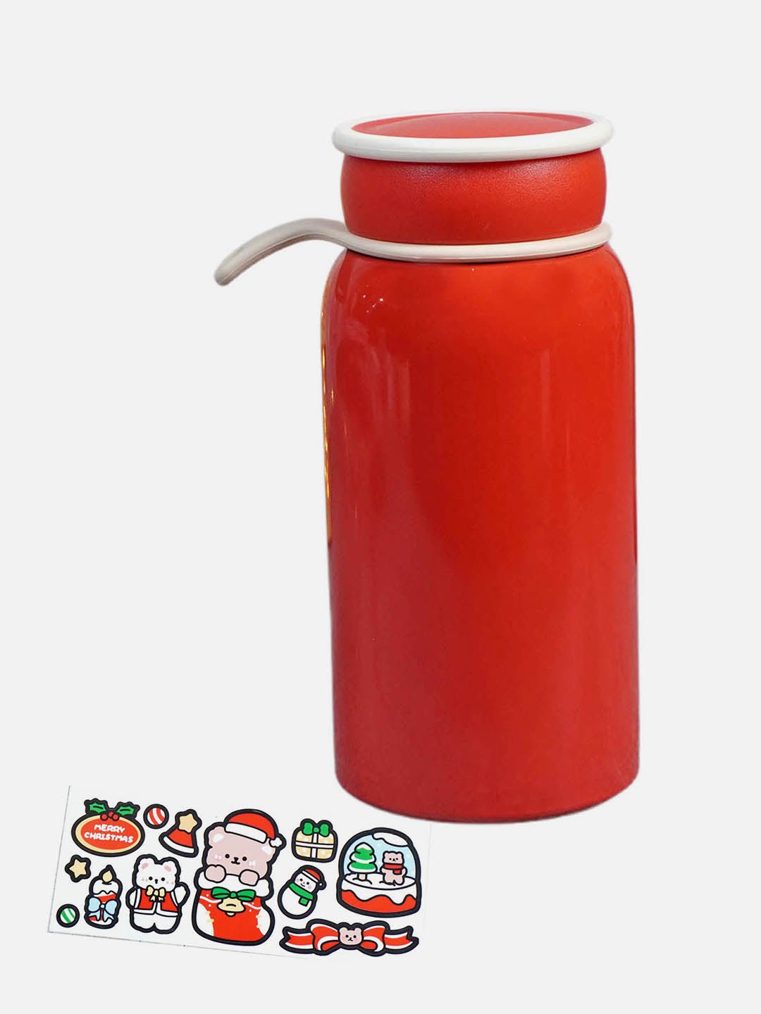 Little Surprise Box, Red Christmas sticker themed Stainless Steel Thermos Bottle with Strainer,400ml - LSB - CMS - REDTHERMAS - WB