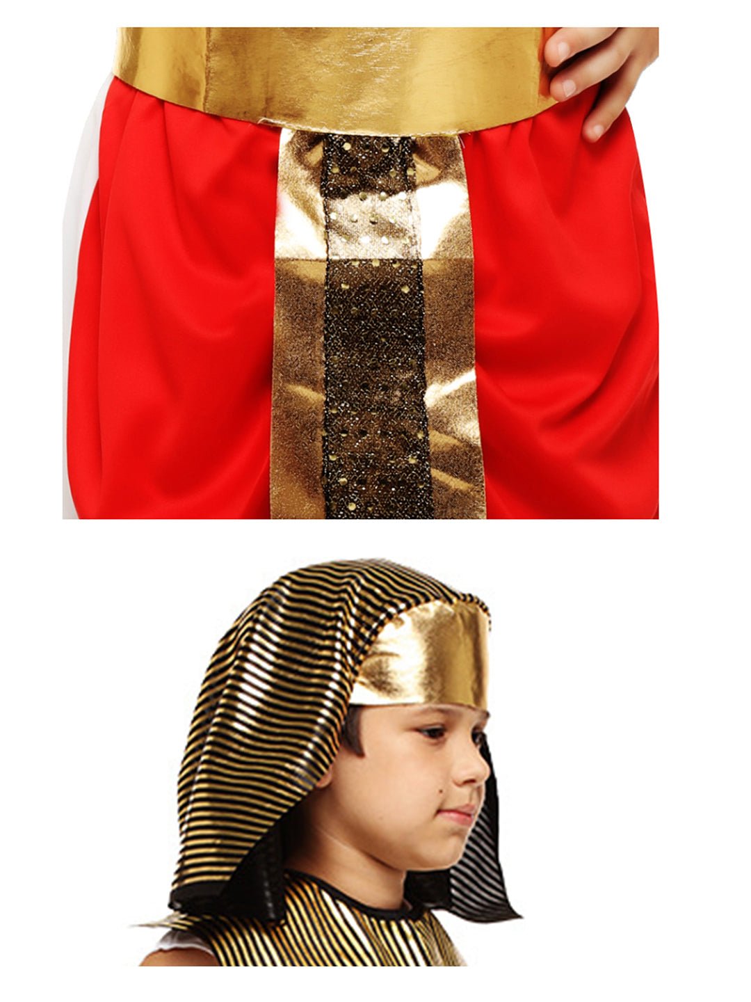 Little Surprise Box, Red Egyptian Boy, Kids Halloween Costume Dress Up for Boy - LSB - HWC - REDEGYPTBOY - 7 - 9Y