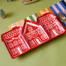 Little Surprise Box Red gingerbreadhouse 3 sections Christmas ceramic serving tray - Christmas Decor