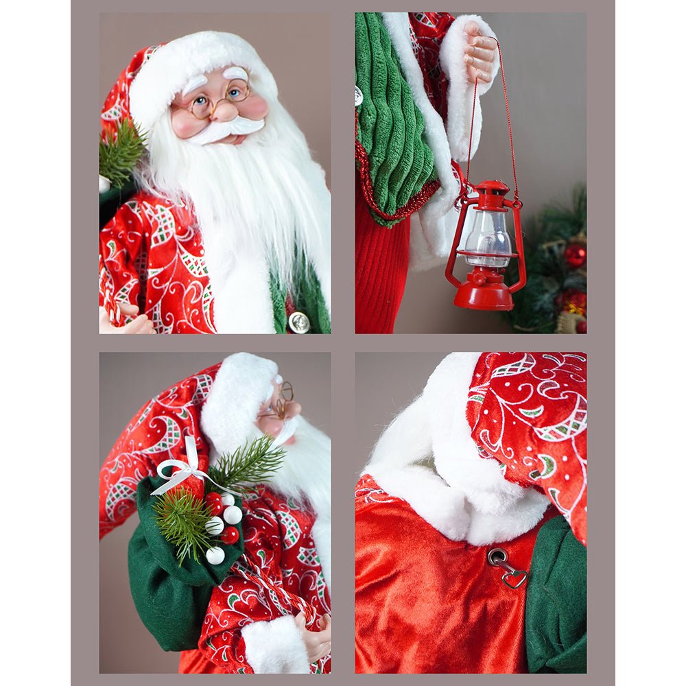 Little Surprise Box Red & Green robe Moving Face Musical christmas Santa Home and Table Décor - 24 inch Christmas Decor